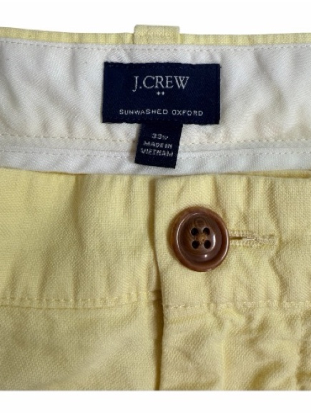 J.Crew Sunwashed Oxford Chino Shorts Yellow Size 33 Mens 8" Inseam - Picture 4 of 4